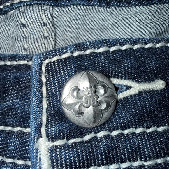 NWT Miss me Women’s Mid-rise Dk blue Boot Cut Slim Fit Jeans 30x32 $114 - Picture 5 of 15